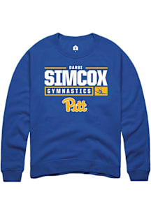 Darbi Simcox  Rally Pitt Panthers Mens Blue NIL Stacked Box Long Sleeve Crew Sweatshirt