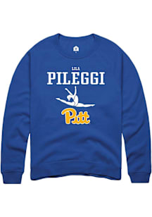 Lila Pileggi  Rally Pitt Panthers Mens Blue NIL Sport Icon Long Sleeve Crew Sweatshirt