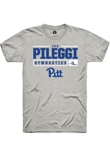 Lila Pileggi Ash Pitt Panthers NIL Stacked Box Short Sleeve T Shirt