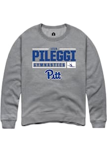 Lila Pileggi  Rally Pitt Panthers Mens Graphite NIL Stacked Box Long Sleeve Crew Sweatshirt