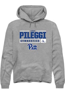 Lila Pileggi  Rally Pitt Panthers Mens Graphite NIL Stacked Box Long Sleeve Hoodie