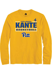 Papa Amadou Kante  Pitt Panthers Gold Rally NIL Stacked Box Long Sleeve T Shirt