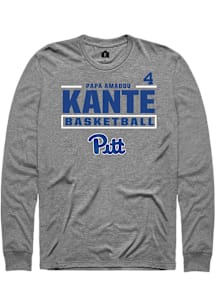 Papa Amadou Kante  Pitt Panthers Graphite Rally NIL Stacked Box Long Sleeve T Shirt