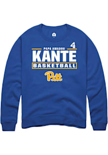 Papa Amadou Kante  Rally Pitt Panthers Mens Blue NIL Stacked Box Long Sleeve Crew Sweatshirt