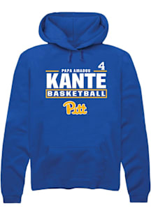 Papa Amadou Kante  Rally Pitt Panthers Mens Blue NIL Stacked Box Long Sleeve Hoodie