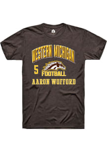 Aaron Wofford Brown Western Michigan Broncos NIL Arch Logo Short Sleeve T Shirt