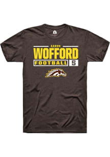 Aaron Wofford Brown Western Michigan Broncos NIL Stacked Box Short Sleeve T Shirt