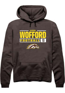 Aaron Wofford Rally Mens Brown Western Michigan Broncos NIL Stacked Box Hooded Sweatshirt