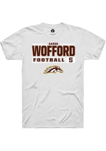 Aaron Wofford White Western Michigan Broncos NIL Stacked Box Short Sleeve T Shirt