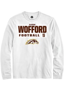 Aaron Wofford Rally Mens White Western Michigan Broncos NIL Stacked Box Tee