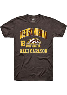 Alli Carlson Brown Western Michigan Broncos NIL Arch Logo Short Sleeve T Shirt