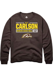 Alli Carlson Rally Mens Brown Western Michigan Broncos NIL Stacked Box Crew Sweatshirt