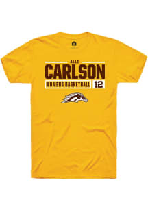 Alli Carlson Gold Western Michigan Broncos NIL Stacked Box Short Sleeve T Shirt