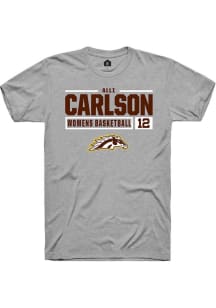 Alli Carlson Grey Western Michigan Broncos NIL Stacked Box Short Sleeve T Shirt