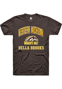 Bella Brooks Brown Western Michigan Broncos NIL Arch Logo Short Sleeve T Shirt