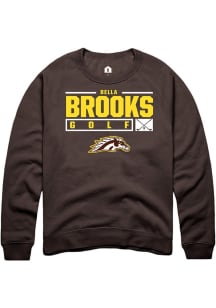 Bella Brooks Rally Mens Brown Western Michigan Broncos NIL Stacked Box Crew Sweatshirt