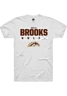 Bella Brooks White Western Michigan Broncos NIL Stacked Box Short Sleeve T Shirt