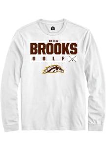 Bella Brooks Rally Mens White Western Michigan Broncos NIL Stacked Box Tee
