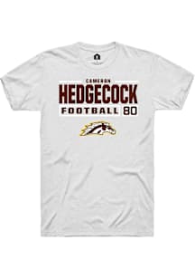 Cameron Hedgecock  Western Michigan Broncos White Rally Football NIL Stacked Box Short Sleeve T Sh..