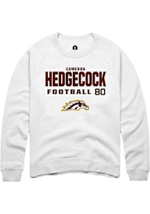 Cameron Hedgecock  Rally Western Michigan Broncos Mens White Football NIL Stacked Box Long Sleeve..