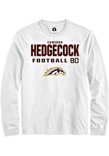 Cameron Hedgecock  Western Michigan Broncos White Rally Football NIL Stacked Box Long Sleeve T Shi..