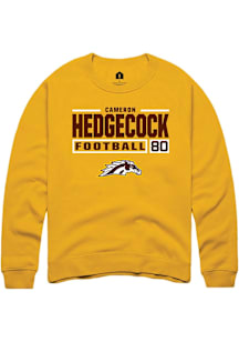Cameron Hedgecock  Rally Western Michigan Broncos Mens Gold Football NIL Stacked Box Long Sleeve C..