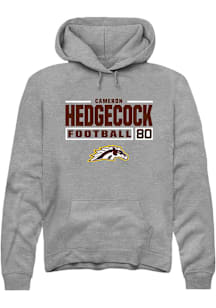 Cameron Hedgecock  Rally Western Michigan Broncos Mens Grey Football NIL Stacked Box Long Sleeve H..