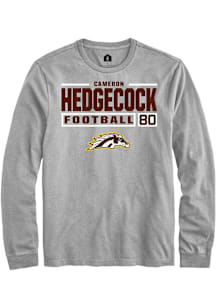 Cameron Hedgecock  Western Michigan Broncos Grey Rally Football NIL Stacked Box Long Sleeve T Shir..