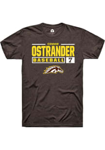 Connor Ostrander Brown Western Michigan Broncos NIL Stacked Box Short Sleeve T Shirt