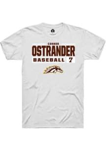 Connor Ostrander White Western Michigan Broncos NIL Stacked Box Short Sleeve T Shirt