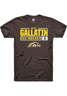 Grady Gallatin Brown Western Michigan Broncos NIL Stacked Box Short Sleeve T Shirt