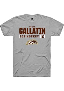 Grady Gallatin Grey Western Michigan Broncos NIL Stacked Box Short Sleeve T Shirt