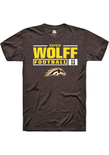 Hayden Wolff Brown Western Michigan Broncos NIL Stacked Box Short Sleeve T Shirt