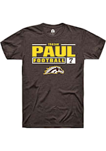 Isaiah Paul  Western Michigan Broncos Brown Rally Football NIL Stacked Box Short Sleeve T Shirt