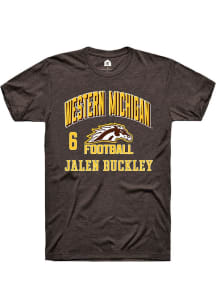 Jalen Buckley Brown Western Michigan Broncos NIL Arch Logo Short Sleeve T Shirt