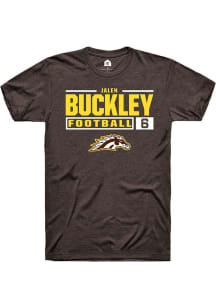 Jalen Buckley Brown Western Michigan Broncos NIL Stacked Box Short Sleeve T Shirt