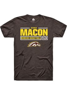 Kenna Macon Brown Western Michigan Broncos NIL Stacked Box Short Sleeve T Shirt