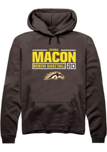 Kenna Macon Rally Mens Brown Western Michigan Broncos NIL Stacked Box Hooded Sweatshirt