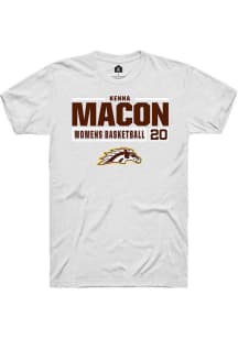 Kenna Macon White Western Michigan Broncos NIL Stacked Box Short Sleeve T Shirt