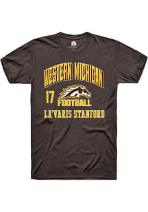 La'Varis Stanford Brown Western Michigan Broncos NIL Arch Logo Short Sleeve T Shirt