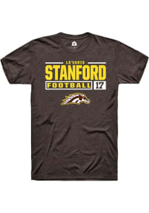 La'Varis Stanford Brown Western Michigan Broncos NIL Stacked Box Short Sleeve T Shirt