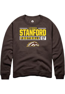 La'Varis Stanford Rally Mens Brown Western Michigan Broncos NIL Stacked Box Crew Sweatshirt