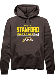 La'Varis Stanford Rally Mens Brown Western Michigan Broncos NIL Stacked Box Hooded Sweatshirt