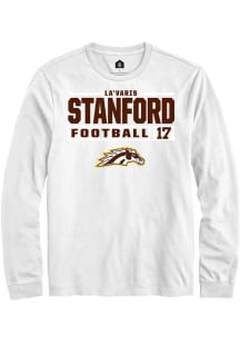 La'Varis Stanford Rally Mens White Western Michigan Broncos NIL Stacked Box Tee