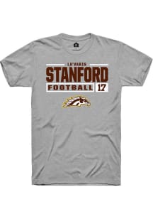 La'Varis Stanford Grey Western Michigan Broncos NIL Stacked Box Short Sleeve T Shirt
