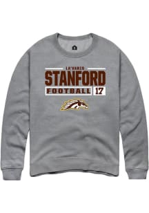 La'Varis Stanford Rally Mens Grey Western Michigan Broncos NIL Stacked Box Crew Sweatshirt