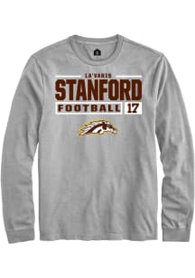 La'Varis Stanford Rally Mens Grey Western Michigan Broncos NIL Stacked Box Tee