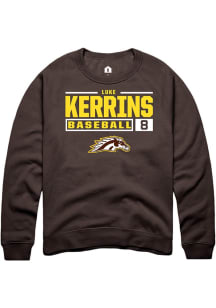 Luke Kerrins Rally Mens Brown Western Michigan Broncos NIL Stacked Box Crew Sweatshirt