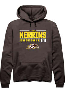 Luke Kerrins Rally Mens Brown Western Michigan Broncos NIL Stacked Box Hooded Sweatshirt