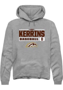 Luke Kerrins Rally Mens Grey Western Michigan Broncos NIL Stacked Box Hooded Sweatshirt